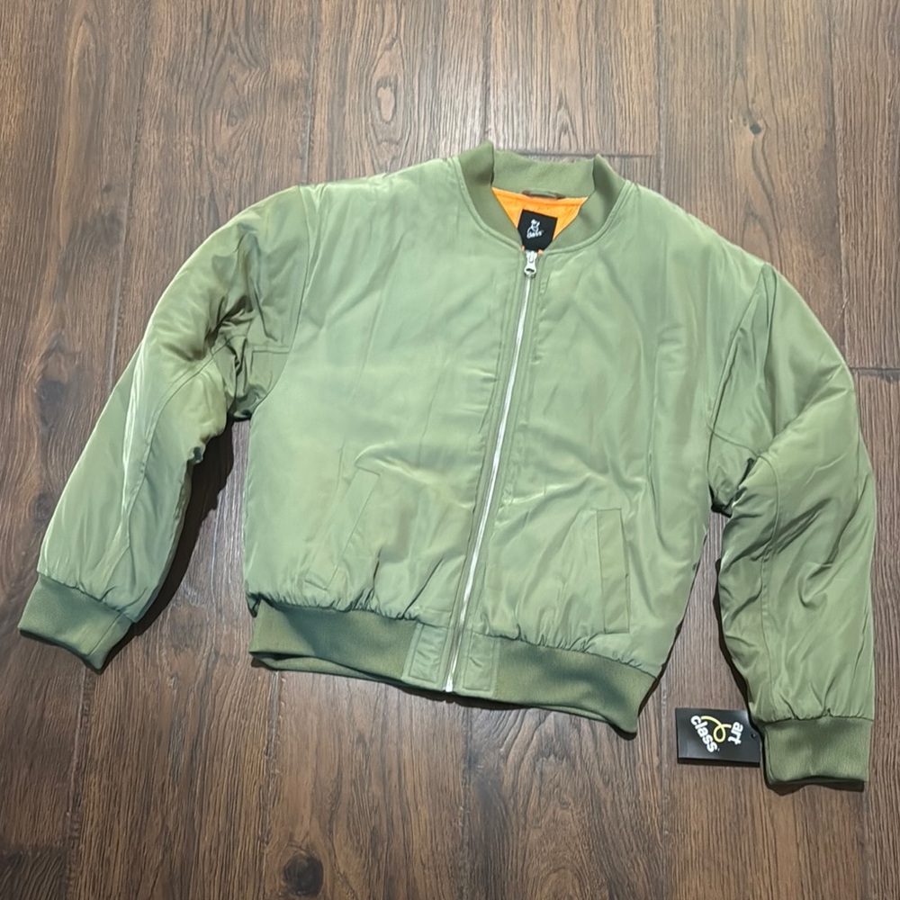 Art Class Green Bomber Jacket Lightweight Classic